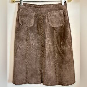 J. Jill Tan Suede Leather Pencil Skirt Size 4
